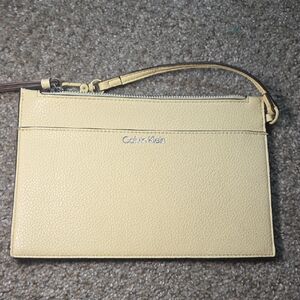 Calvin Klein Soft Yellow Wristlet Clutch